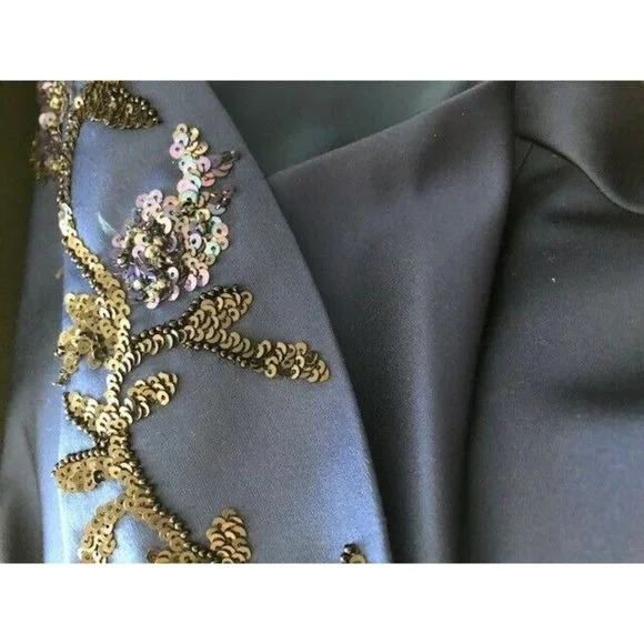 NWT $3K ZAC POSEN DOUBLE FACED DUCHESS SATIN BEADED OFF THE SHOULDER TOP SIZE 8 - Picture 4 of 7